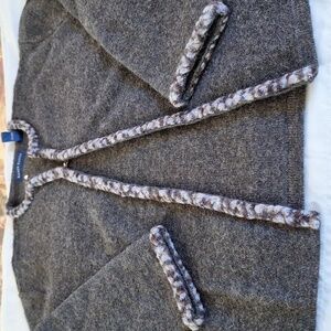 Beautiful Heather gray/blue cardigan style sweater, Karen Scott size XL